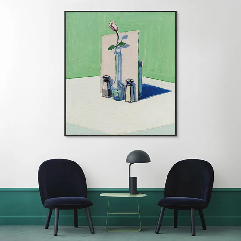 Decorazione da parete moderna tela bianca con fiori e vasi per sala da pranzo, dimensioni multiple