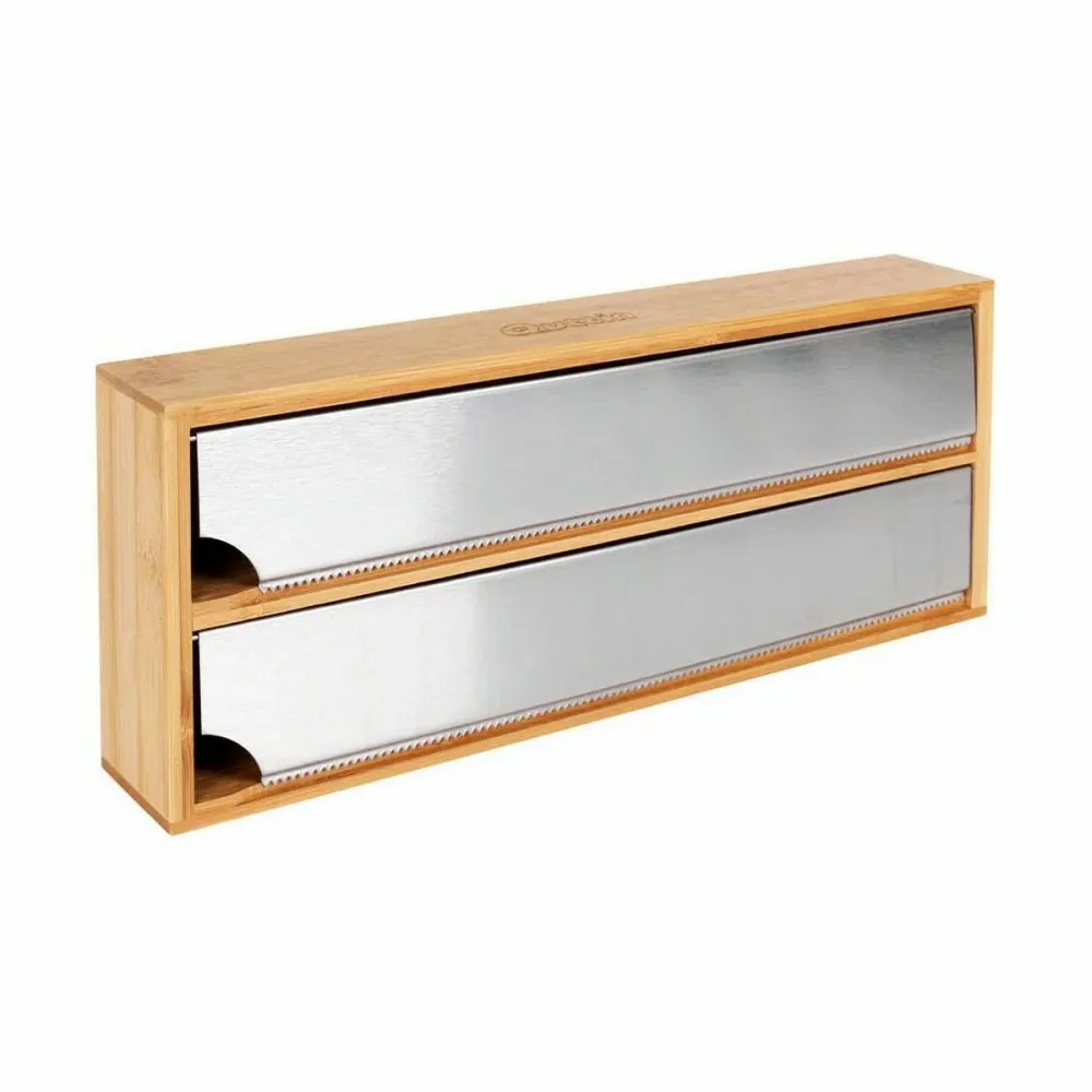 Portarotolo da Cucina Quttin Bambù Alluminio 33,5 x 13 x 5,5 cm (12 Unità)