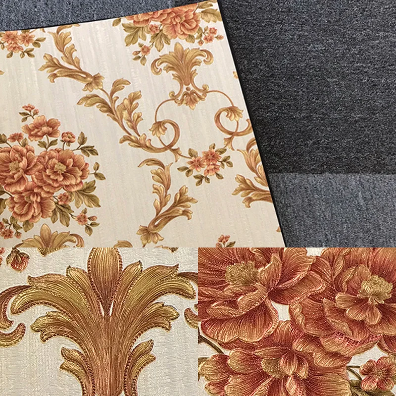 Rotolo di carta da parati con fiori di peonie, arte da parete vinile campagna colori tenui per la camera da letto