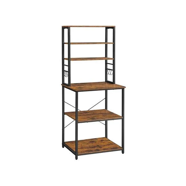 Scaffale da cucina VASAGLE con ripiani e ganci KKS024B01