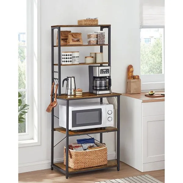 Scaffale da cucina VASAGLE con ripiani e ganci KKS024B01