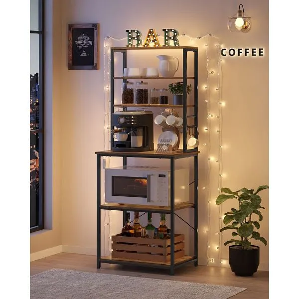 Scaffale da cucina VASAGLE con ripiani e ganci KKS024B01