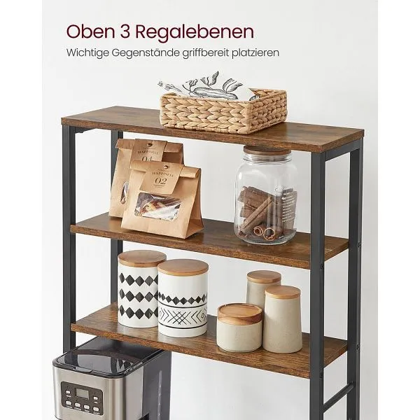 Scaffale da cucina VASAGLE con ripiani e ganci KKS024B01