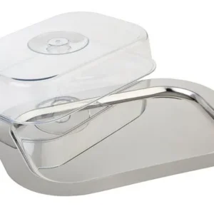 Vassoio APS con cappuccio -FINESSE- 42 x 31 cm acciaio inossidabile 18/0 cappuccio polistirolo senza maniglie 13122