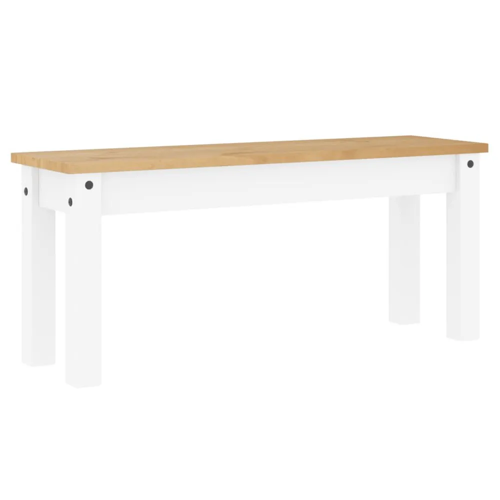 Buffet Pensile Panca da Pranzo Panama Bianca 105x30x45 cm Legno Massello Pino