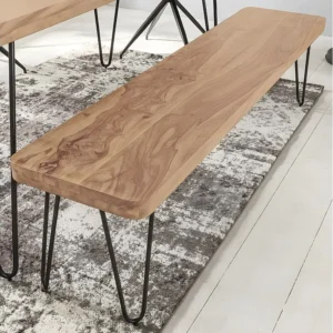 Design Moderno e Funzionale Panchina HARLEM acacia legno massello banco della cucina senza schienale