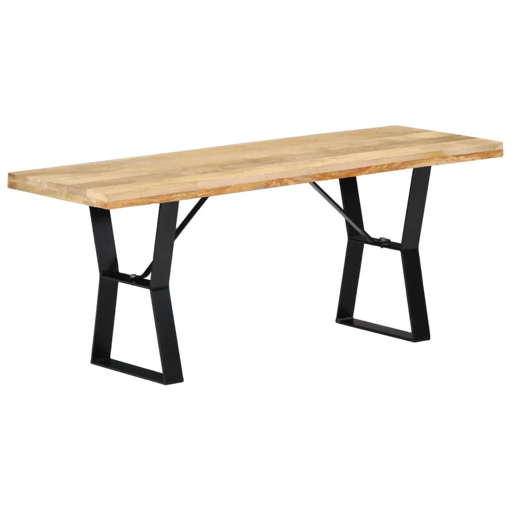 Panca 110 cm Legno Massello di Mango Set Completo 12 Pezzi