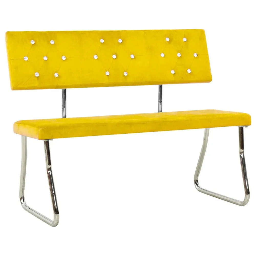 Panca 110 cm Velluto Giallo Senape - Consegna e Montaggio Inclusi