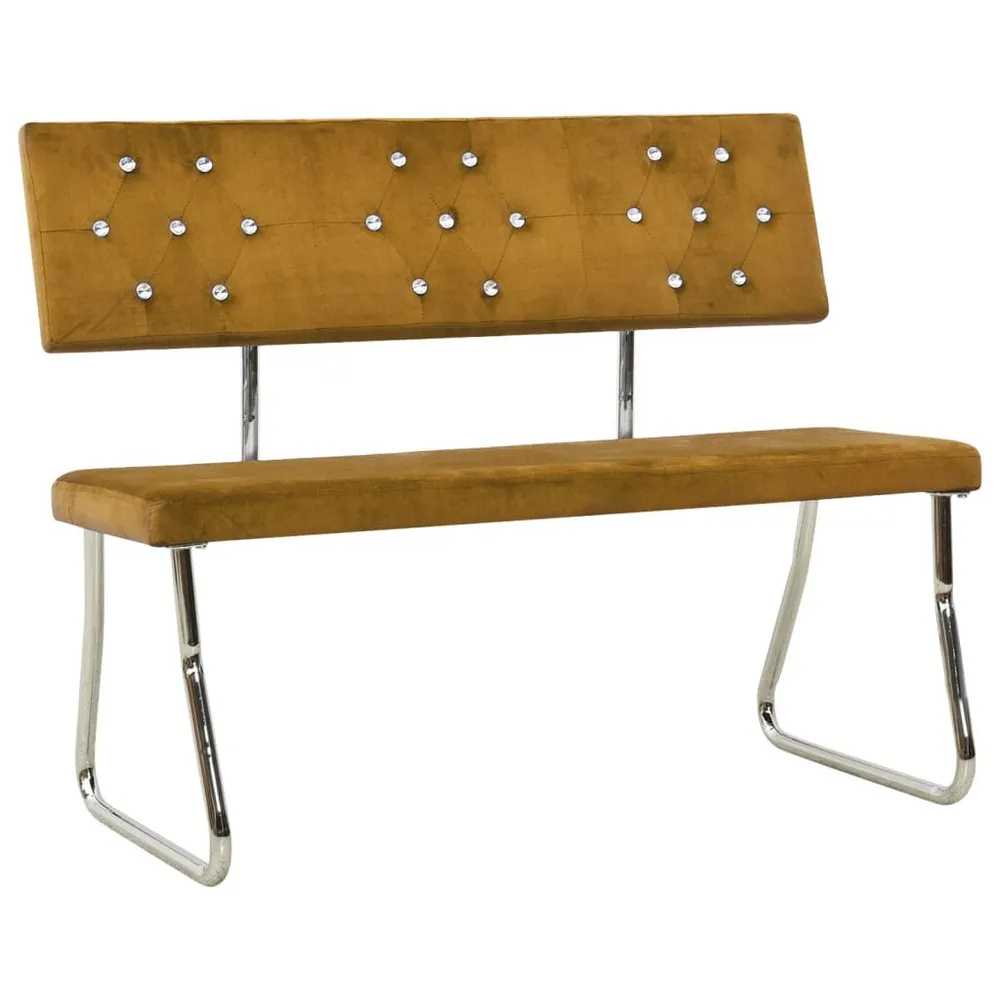 Panca 110 cm Velluto Marrone con Piano Marmo Sintetico