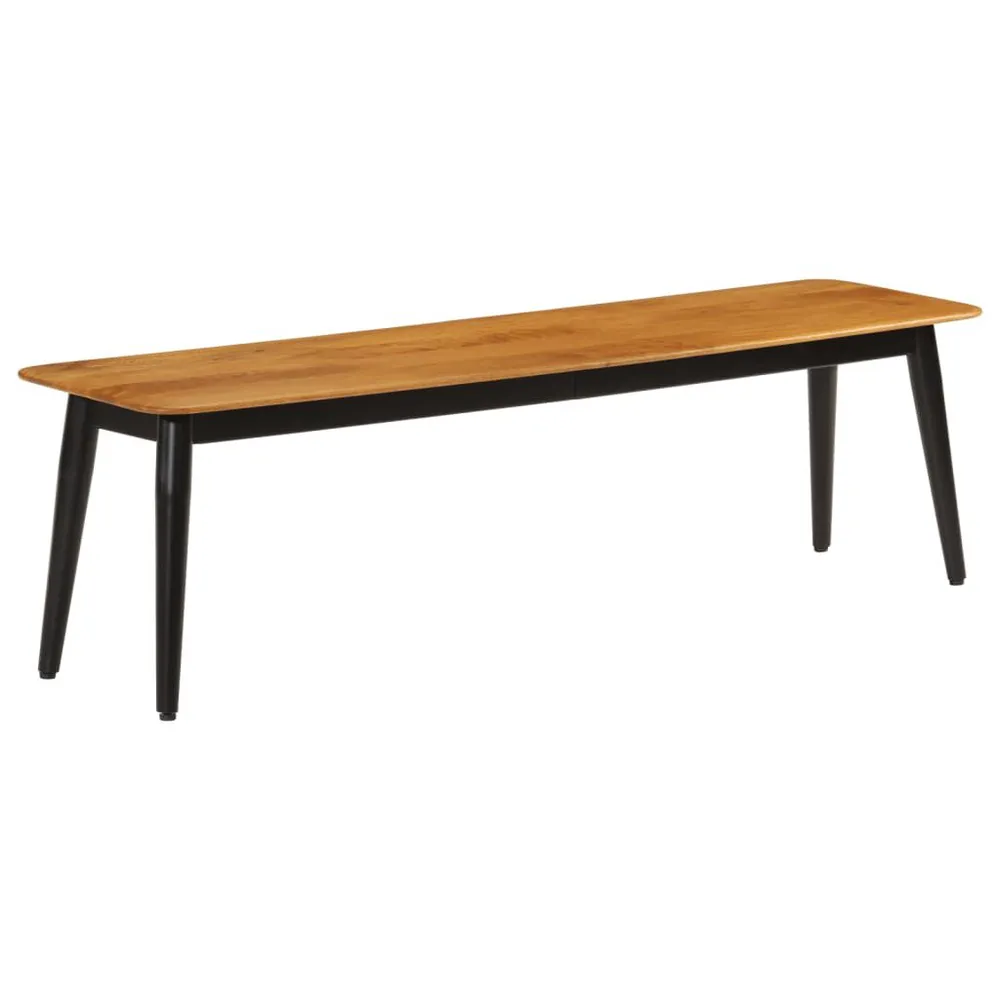 Panca 160x40x45 cm Legno Massello di Mango e Ferro per 6-8 Persone