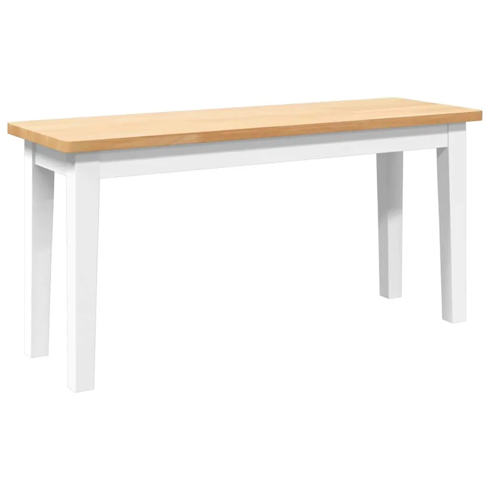 Panca 90 cm Bianco Legno Massello di Hevea Antimacchia e Graffi