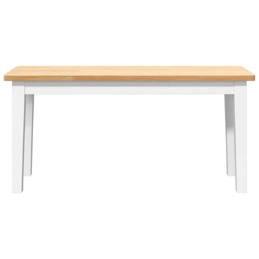 Panca 90 cm Bianco Legno Massello di Hevea Antimacchia e Graffi