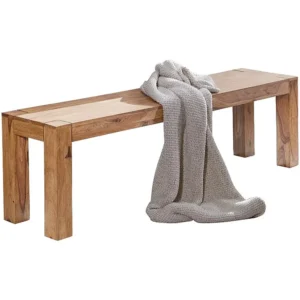 Panca da pranzo Legno Massello Acacia Stile Casa di campagna Marrone con Cassetti Soft-Close