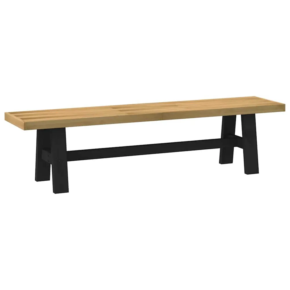 Panca Pranzo NOAIN Gambe Forma 180x40x45 cm Legno Massello Design Industriale