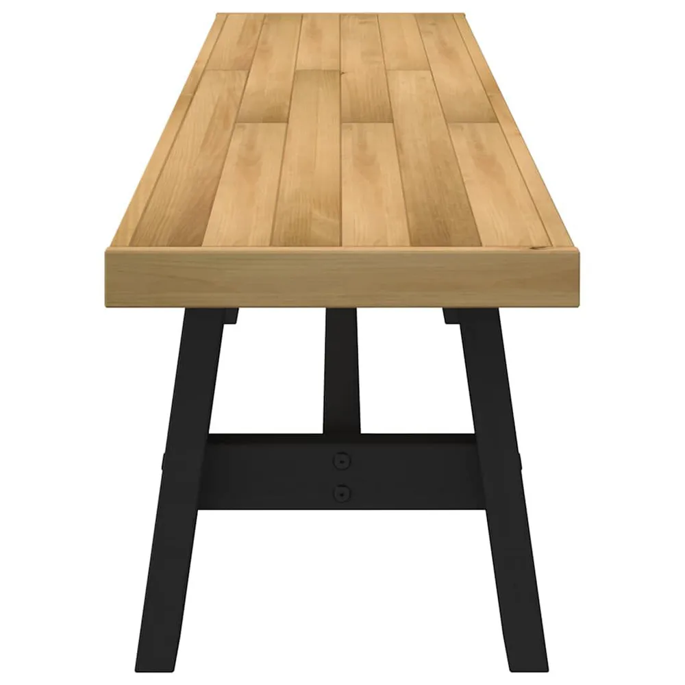 Panca Pranzo NOAIN Gambe Forma 180x40x45 cm Legno Massello Design Industriale