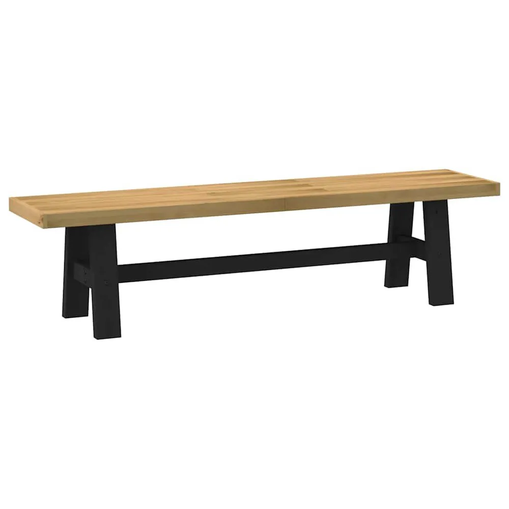 Panca Pranzo NOAIN Gambe Forma 180x40x45 cm Legno Massello Design Industriale