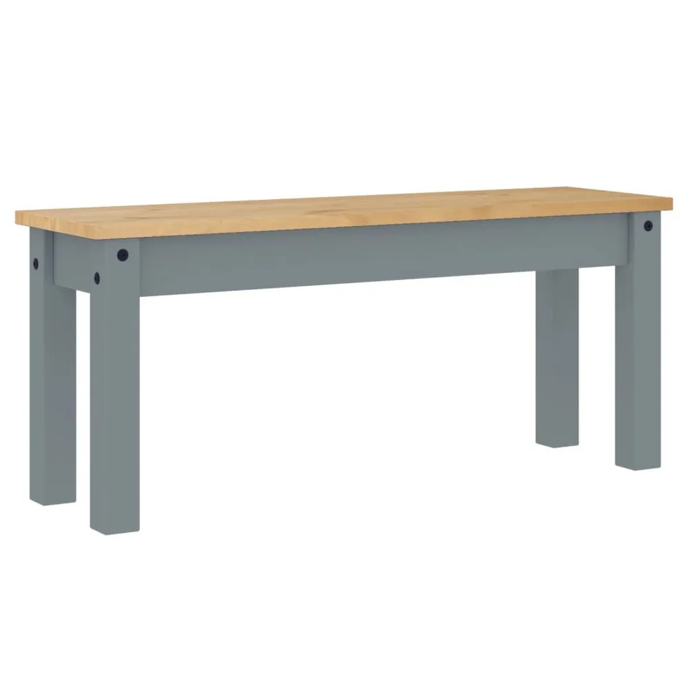 Panca da Pranzo Panama Grigia 105x30x45 cm Legno Massello Pino Antimacchia e Graffi