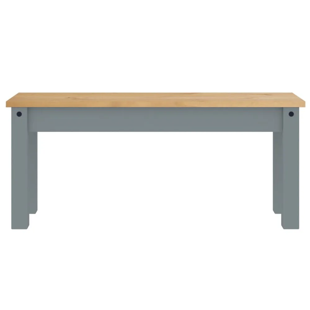 Panca da Pranzo Panama Grigia 105x30x45 cm Legno Massello Pino Antimacchia e Graffi
