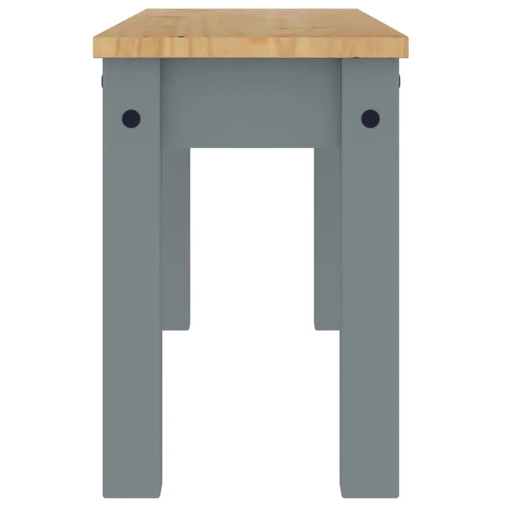 Panca da Pranzo Panama Grigia 105x30x45 cm Legno Massello Pino Antimacchia e Graffi