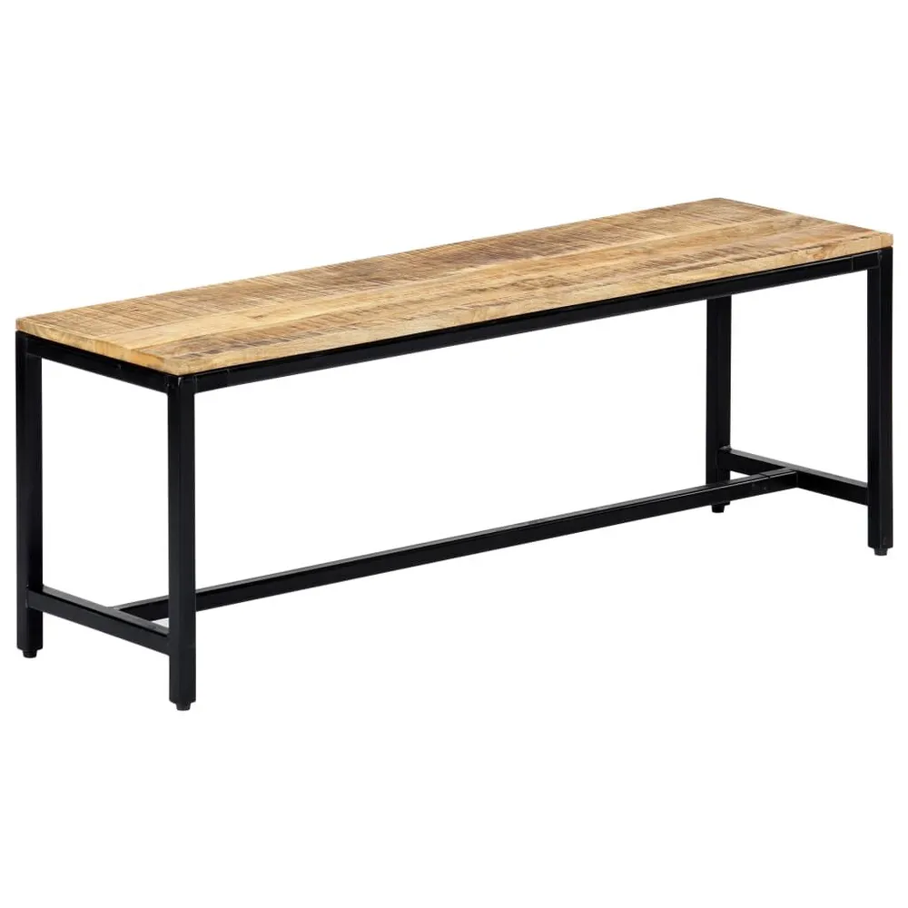Tavolo Allungabile Panca da Pranzo 120 cm Legno Massello di Mango Grezzo