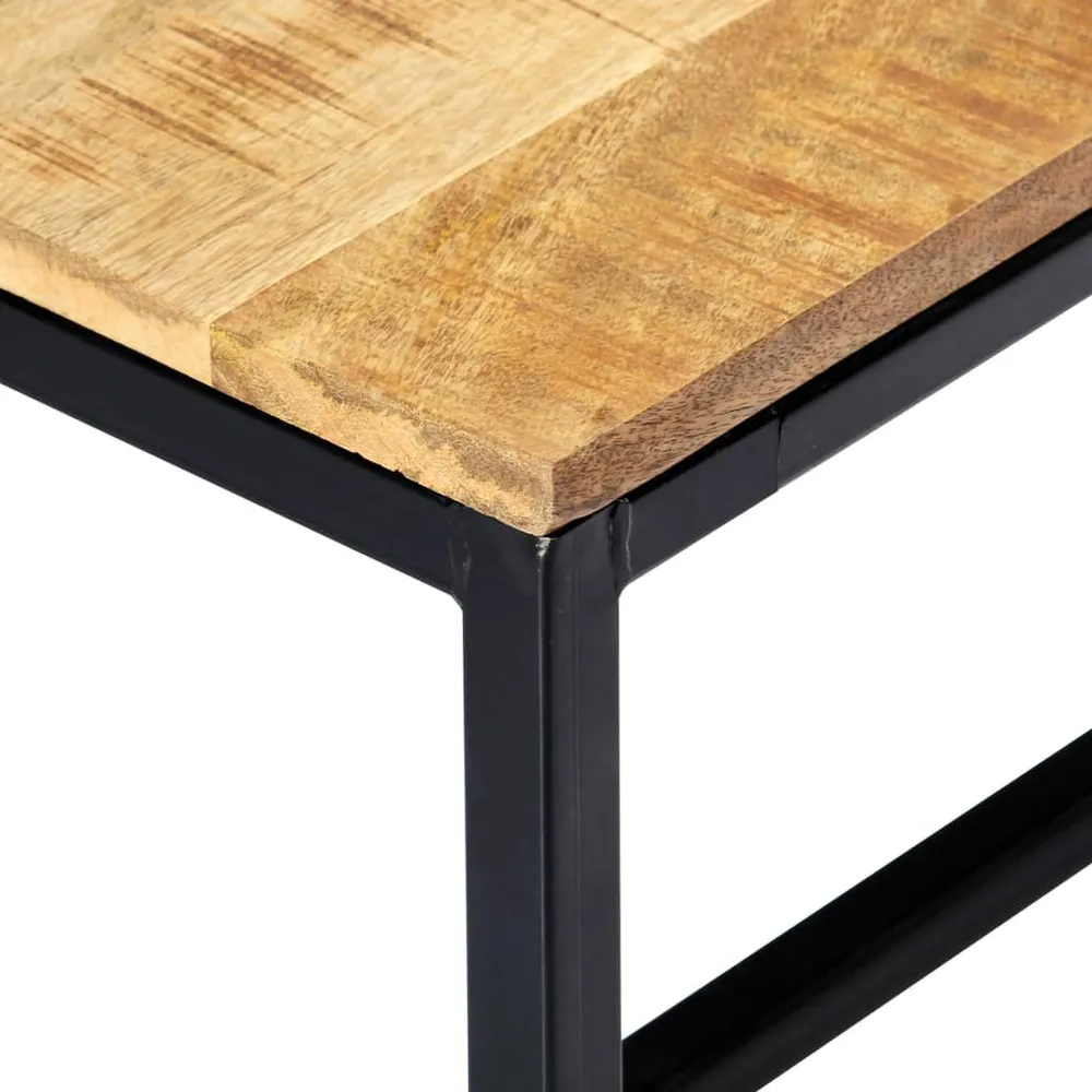 Tavolo Allungabile Panca da Pranzo 120 cm Legno Massello di Mango Grezzo
