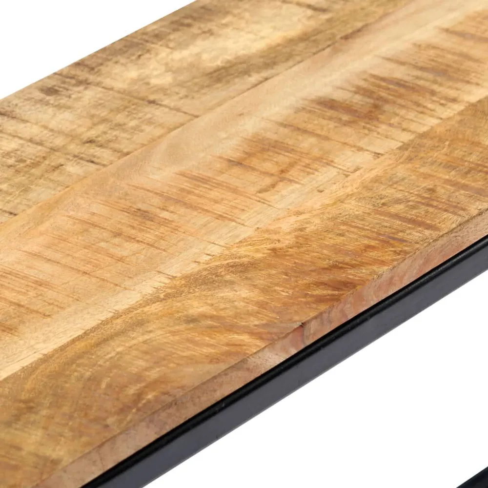 Tavolo Allungabile Panca da Pranzo 120 cm Legno Massello di Mango Grezzo