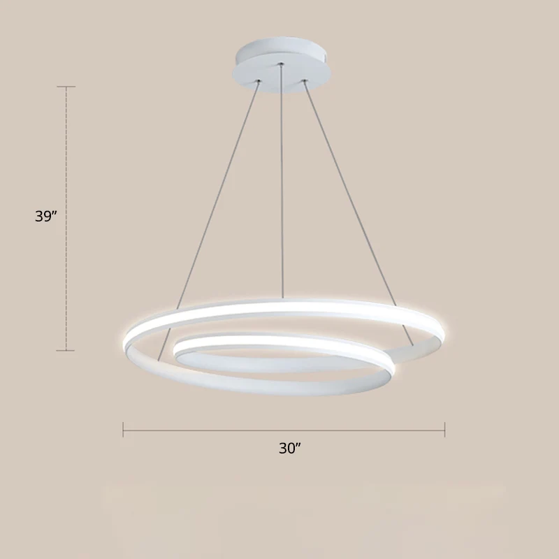 Lampadario minimalista LED alluminio per sala da pranzo forma di anello | Resistente al Calore |