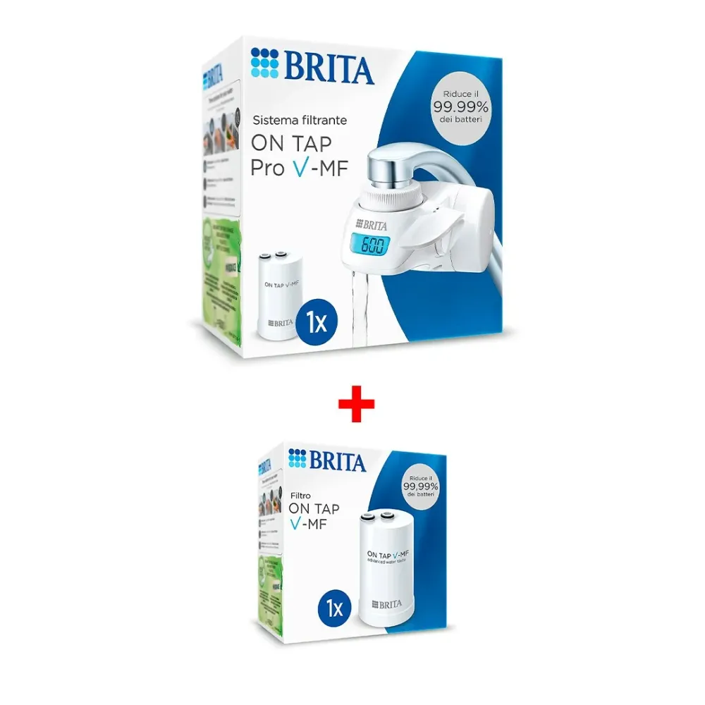Brita Sistema Filtrante On Tap Pro V-MF per Il Rubinetto + 1 Filtro OMAGGIO (TOTALE 2 FILTRI)