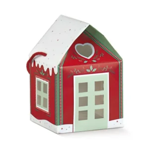 Casetta con cordino 120x120x110mm rosso little houses