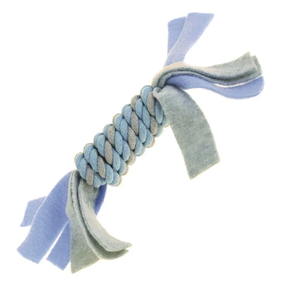 Giocattolo per cuccioli blu con corda pile di Little Rascals