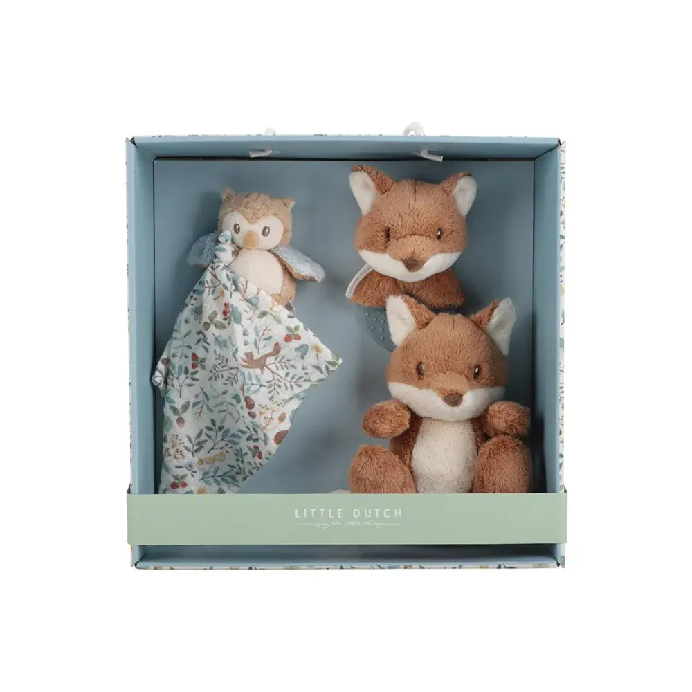 Little Dutch – Set regalo nascita Forest Friends con doudou, sonaglio e dentaruolo