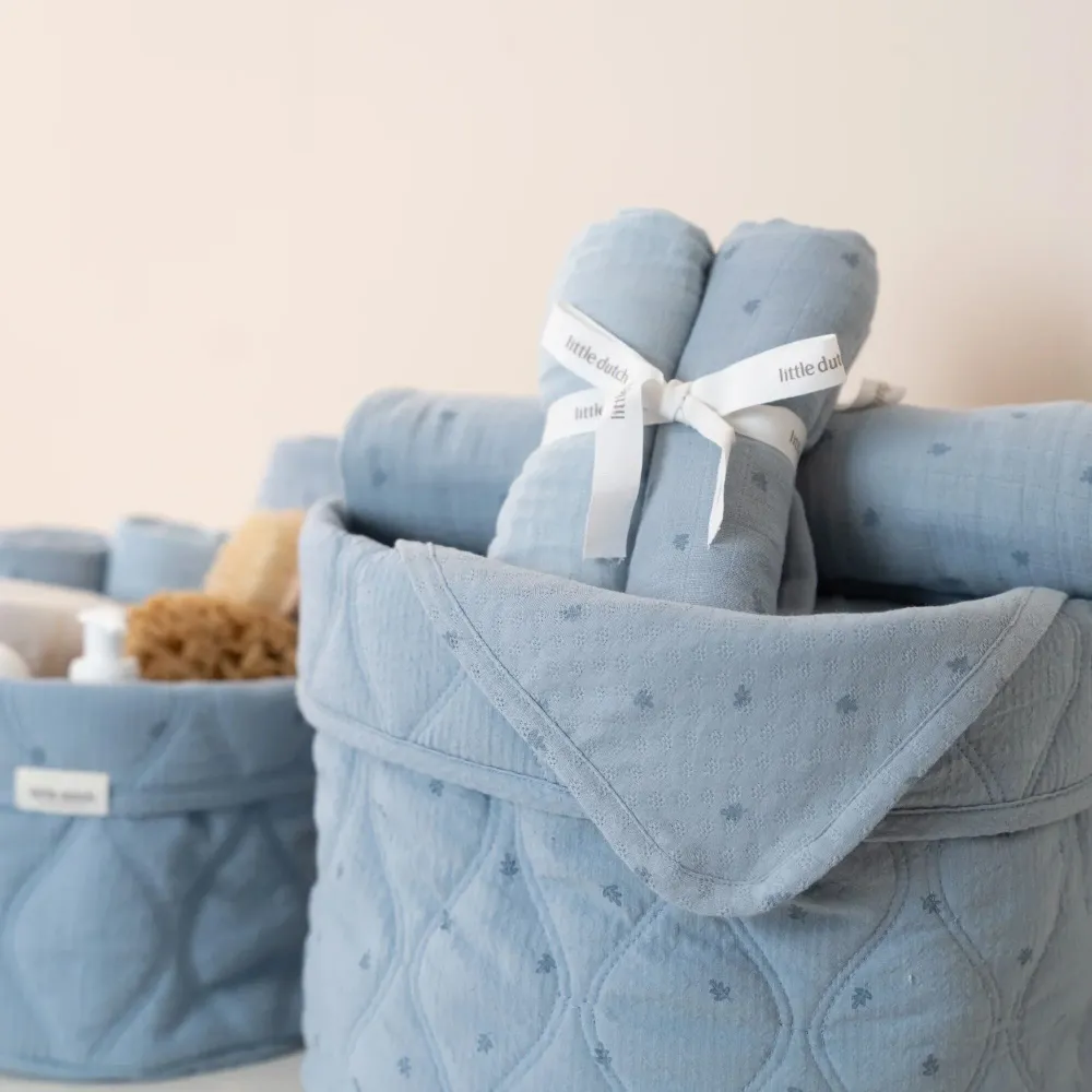 Little Dutch Set 2 Swaddle 70×70 – Blue Essentials (Pure Denim Blue)