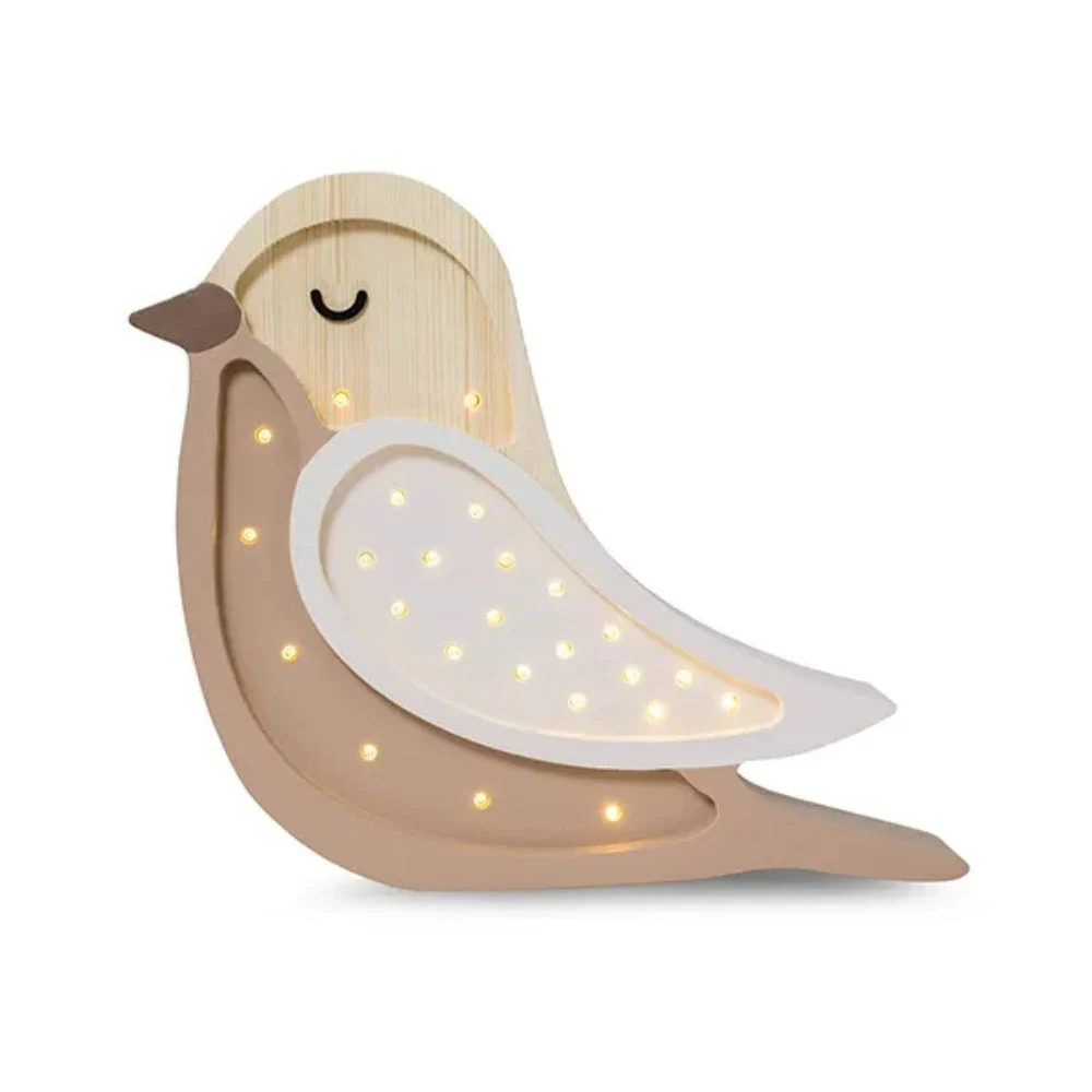 Little Lights Lampada per bambini Bird Coffee Wood