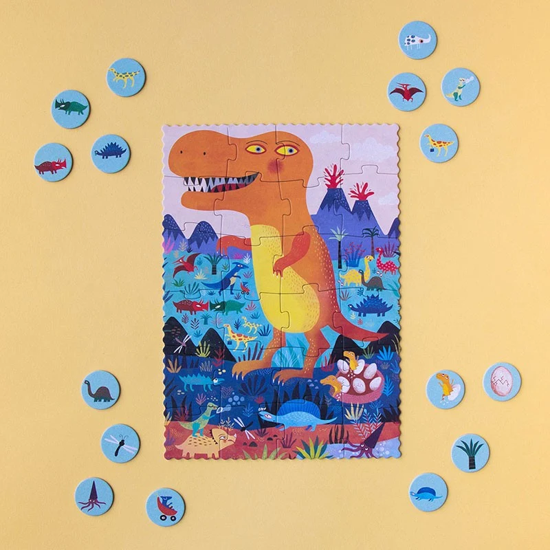 Londji Puzzle Tascabile My Little Dino – 24 Pezzi | Look & Find