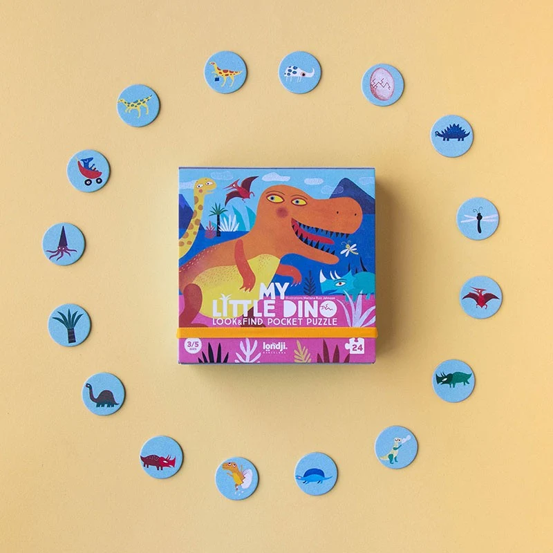 Londji Puzzle Tascabile My Little Dino – 24 Pezzi | Look & Find