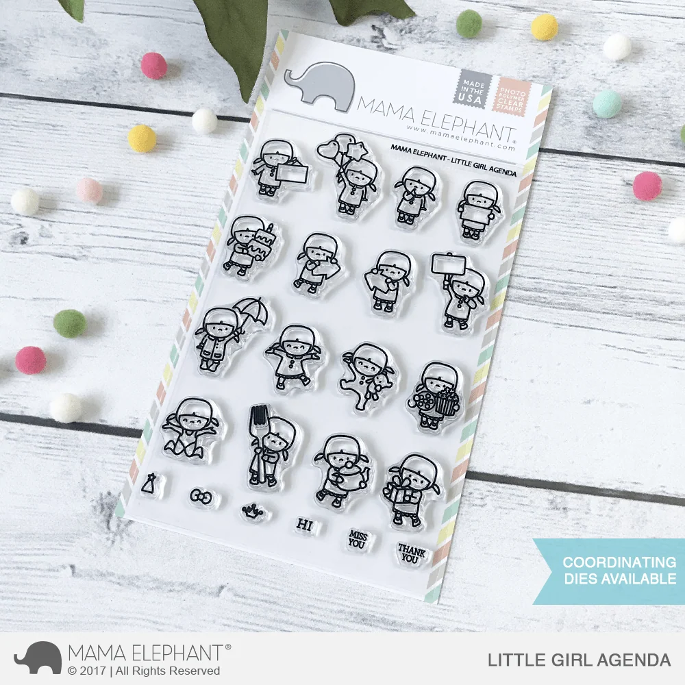 Mama Elephant Little Girl Agenda Clear Stamp 4x6
