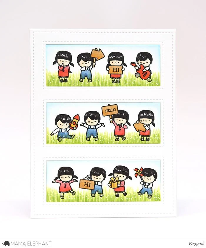 Mama Elephant Little Girl Agenda Clear Stamp 4x6