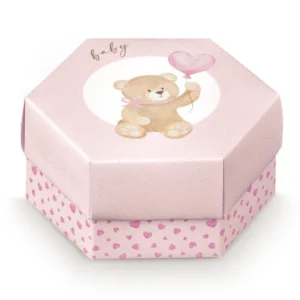 Scatoline portaconfetti esagono grande Little Bear Rosa
