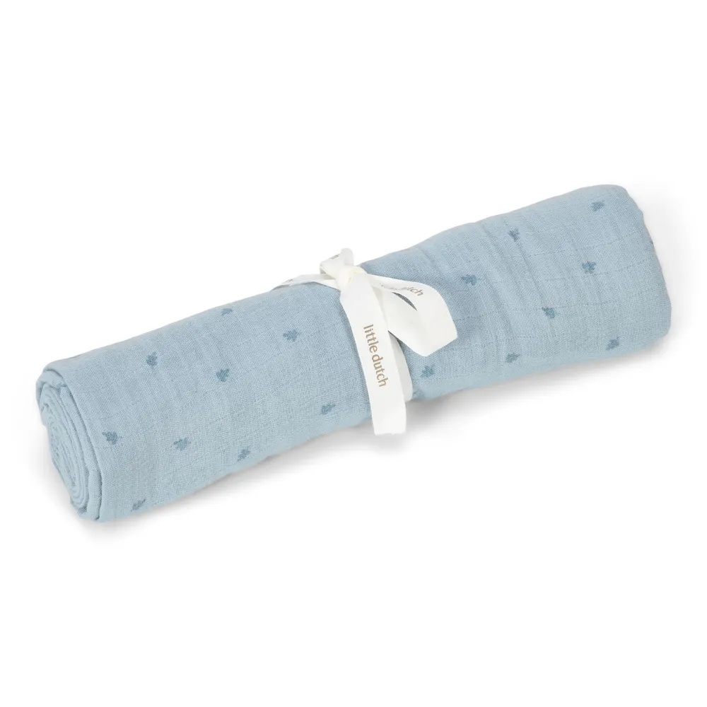 Swaddle Mussola Little Dutch – Blu | 120x120 cm – Essentials