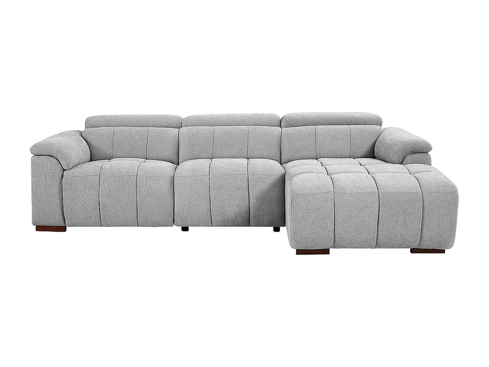 Divano angolo destra relax elettrico Tessuto Grigio effetto trapuntato MOLPICA