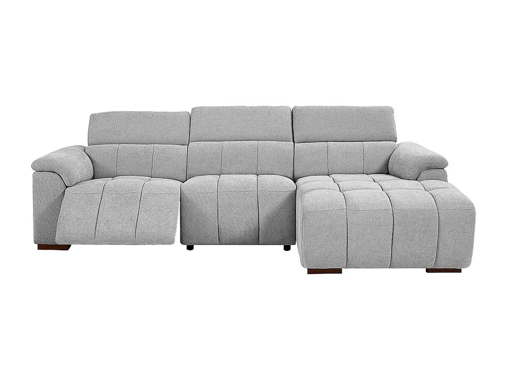 Divano angolo destra relax elettrico Tessuto Grigio effetto trapuntato MOLPICA