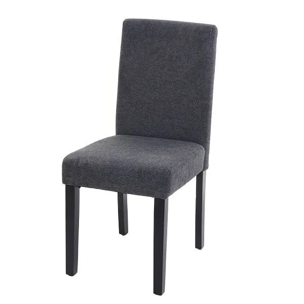 Sedia da pranzo Mendler Littau sedia da cucina tessuto/tessuto grigio antracite gambe scure 74545
