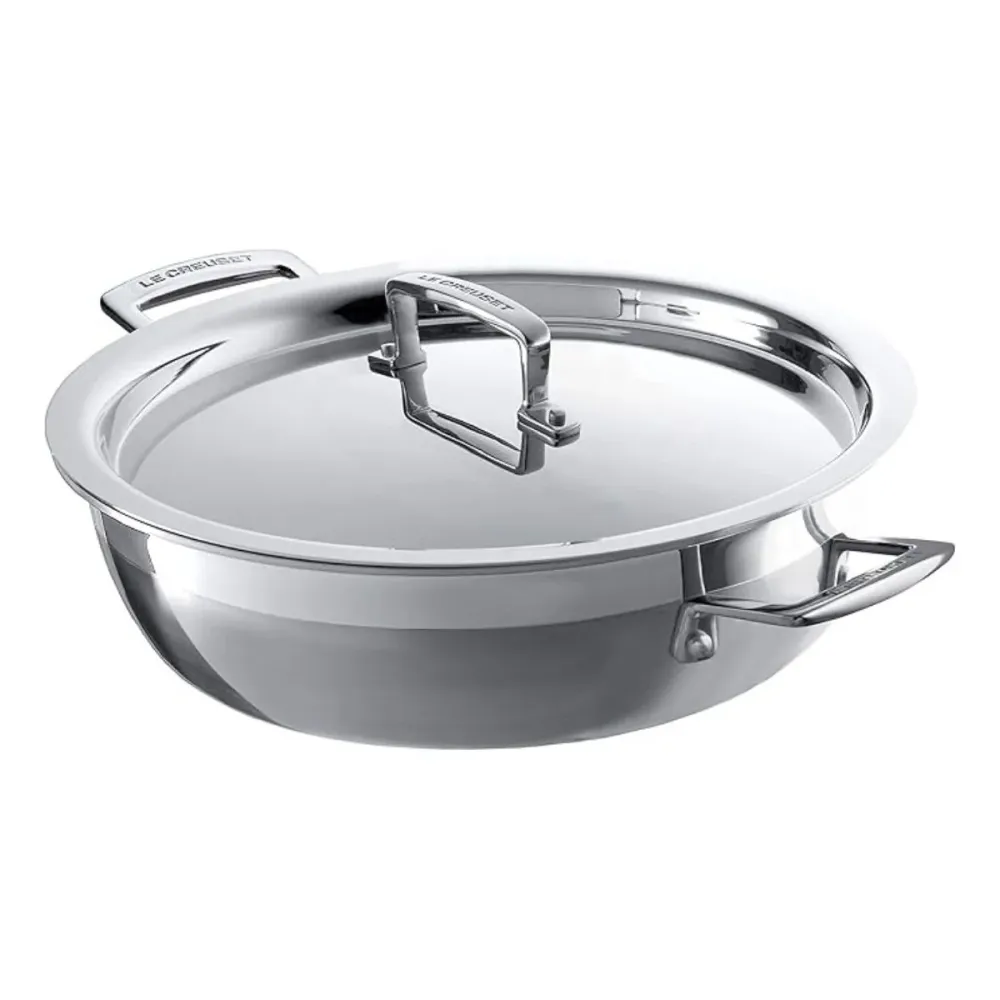 Casseruola bassa acciaio inox 3‑PLY Le Creuset