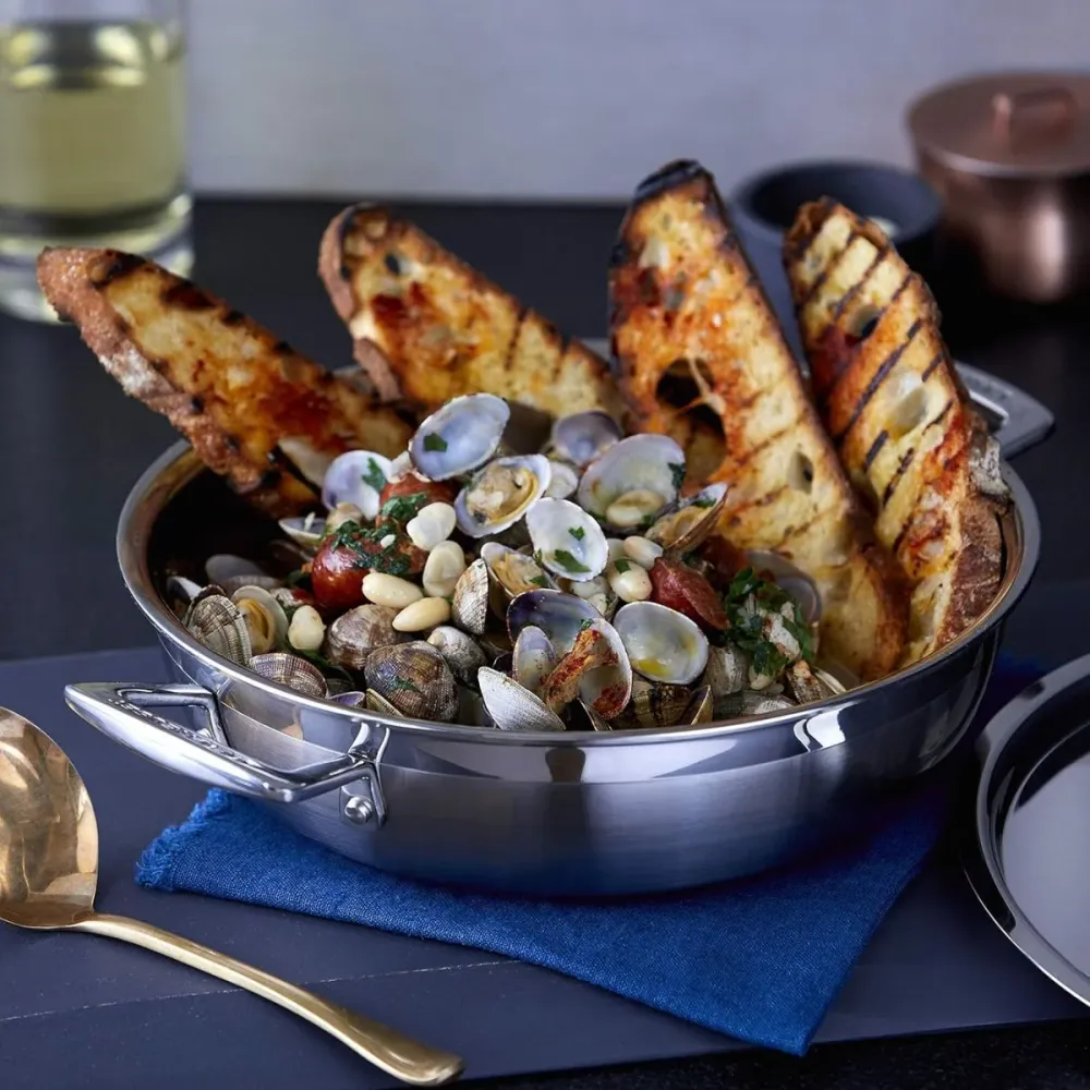 Casseruola bassa acciaio inox 3‑PLY Le Creuset