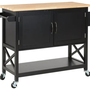 2 Door Kitchen Trolley Nero puro MELE