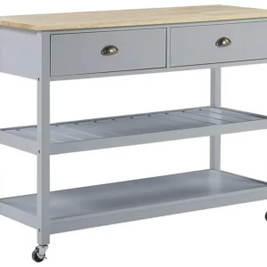 2 Drawer Kitchen Trolley Grey NAVARINO