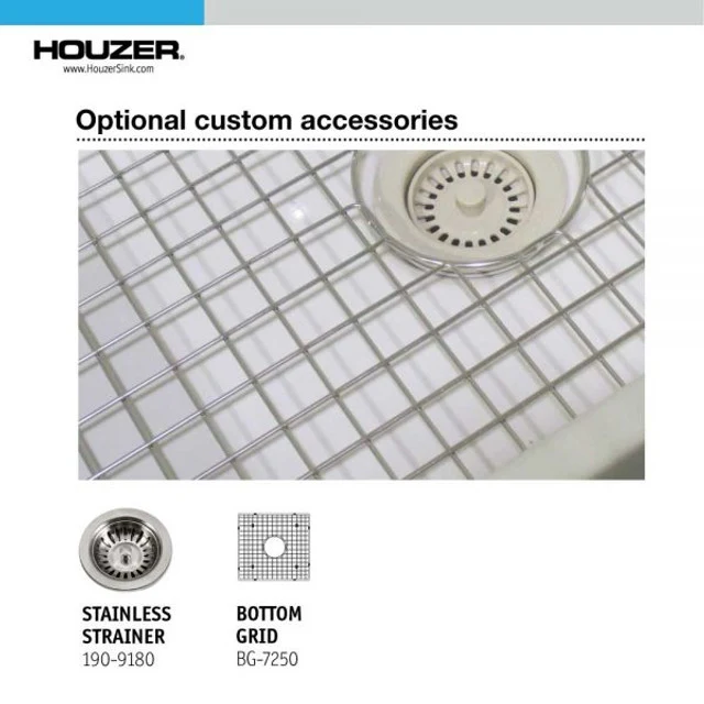 Houzer Platus Series 33" Fireclay Dual Mount Undermount/Apron-Front Farmhouse Duplice Bowl Kitchen