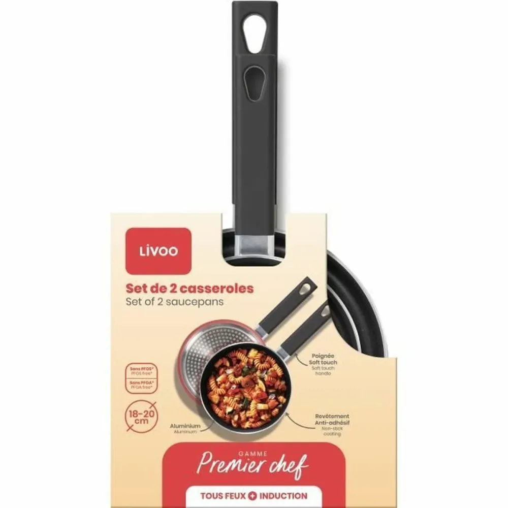 Set di pentolini Livoo Rosso Morbido 2 Pezzi (2 Unità)