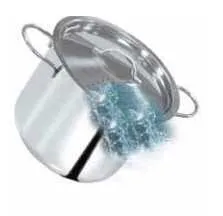 Pasta - scola con coperchio con ponticello acciaio cm 22 Omra
