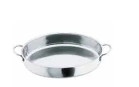 Piatto ovale con manici inox forno cm 38 Omra